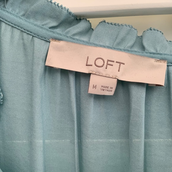 Loft medium size sea foam green blouse. - Picture 2 of 4